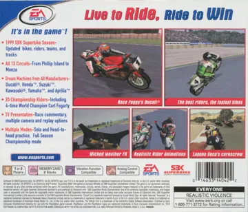 EA Sports Superbike 2000 (US) box cover back